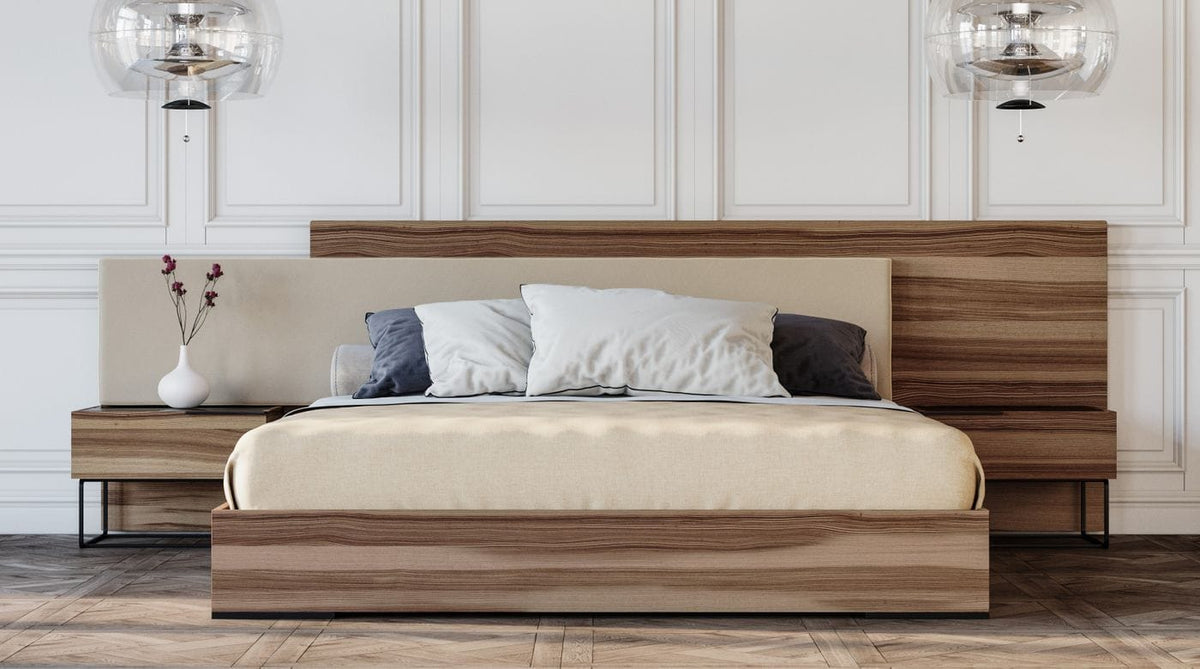 Matteo - Italian Modern Walnut & Fabric Bed by VIG Furniture - View 4