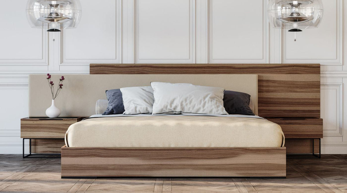 Matteo - Italian Modern Walnut & Fabric Bed by VIG Furniture - View 8