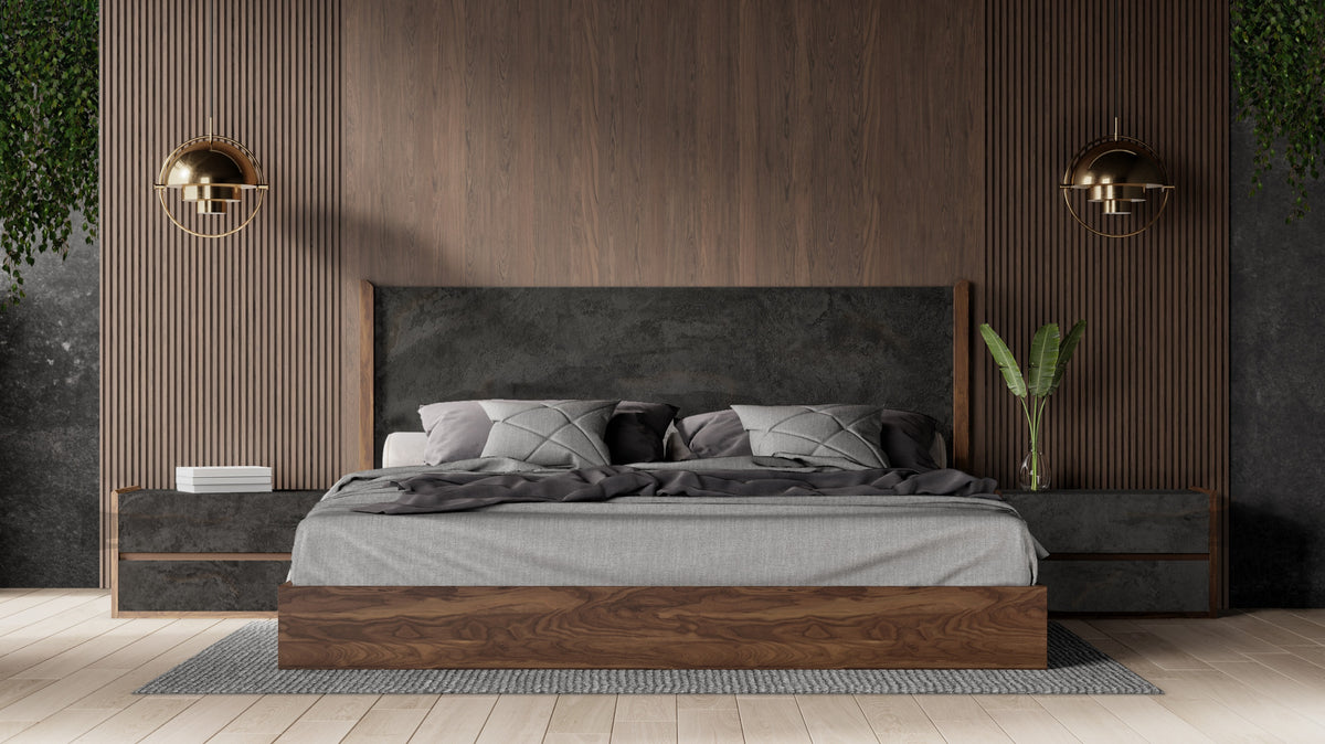 Rado Modern Walnut & Stucco Nightstand by VIG Furniture - View 2