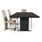 Tasha - Modern Black Ash + Brushed Gold Rectangular Dining Table by VIG Furniture - View 12