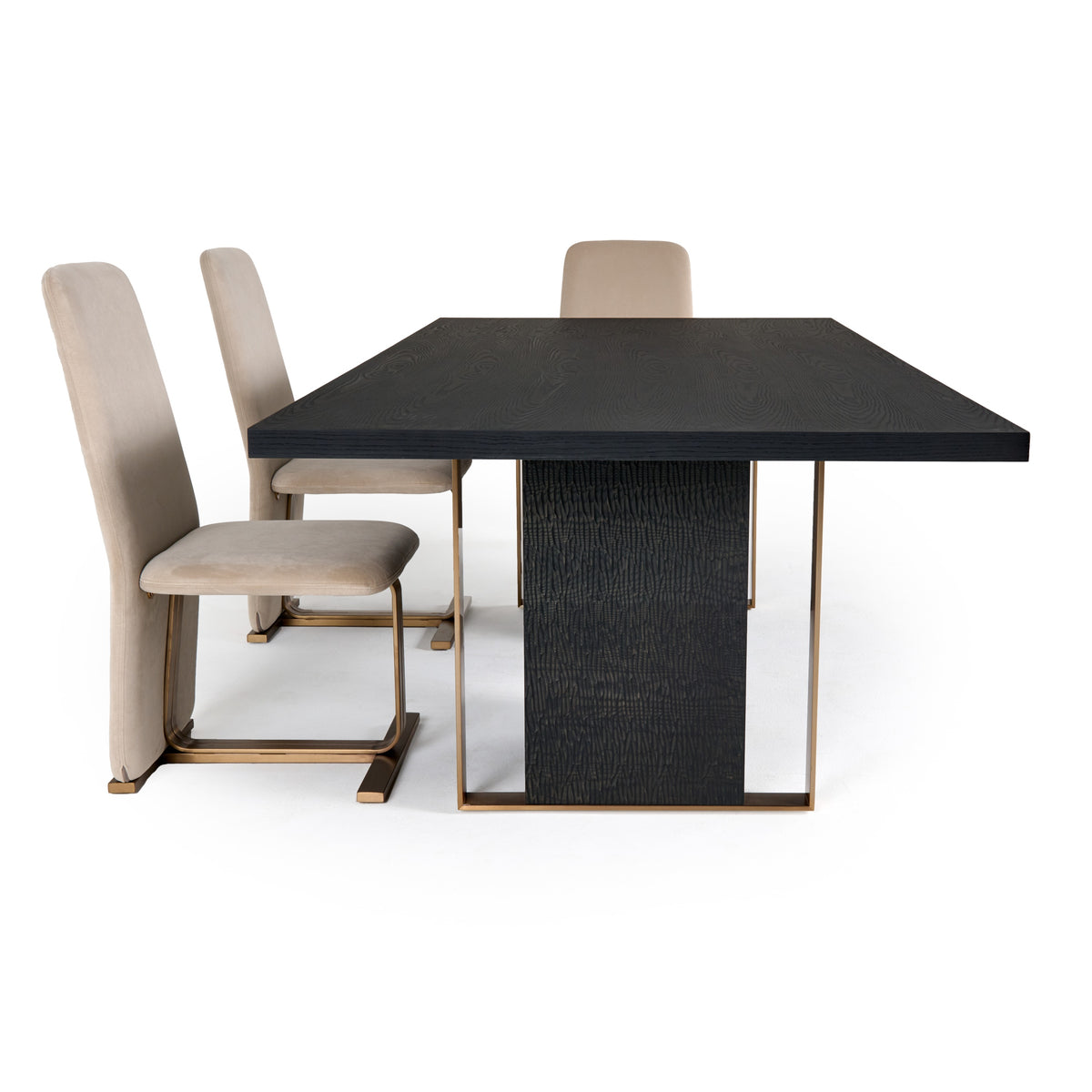 Tasha - Modern Black Ash + Brushed Gold Rectangular Dining Table by VIG Furniture - View 12