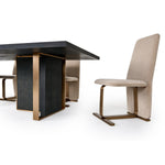 Tasha - Modern Black Ash + Brushed Gold Rectangular Dining Table by VIG Furniture - View 13