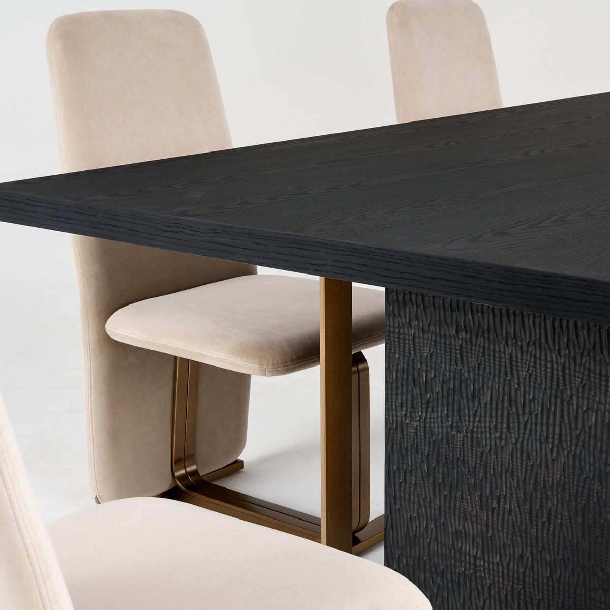 Tasha - Modern Black Ash + Brushed Gold Rectangular Dining Table by VIG Furniture - View 15