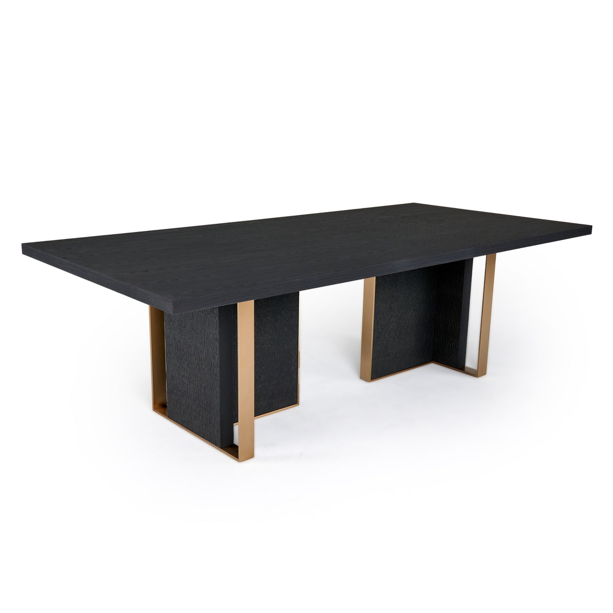 Tasha - Modern Black Ash + Brushed Gold Rectangular Dining Table by VIG Furniture - View 4