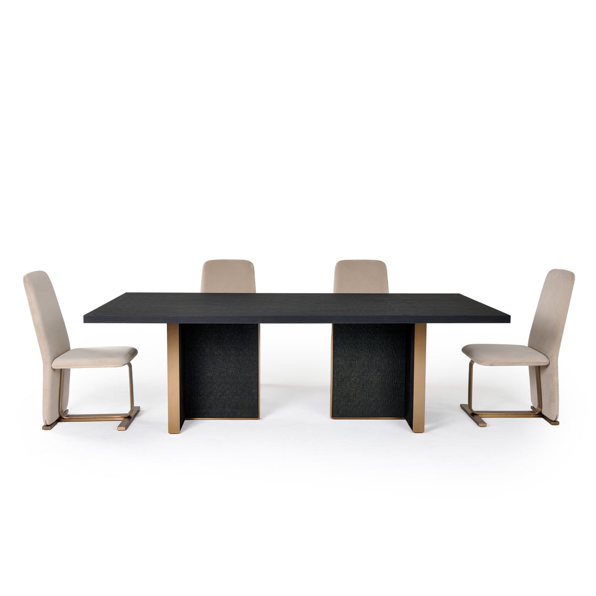 Tasha - Modern Black Ash + Brushed Gold Rectangular Dining Table by VIG Furniture - View 9