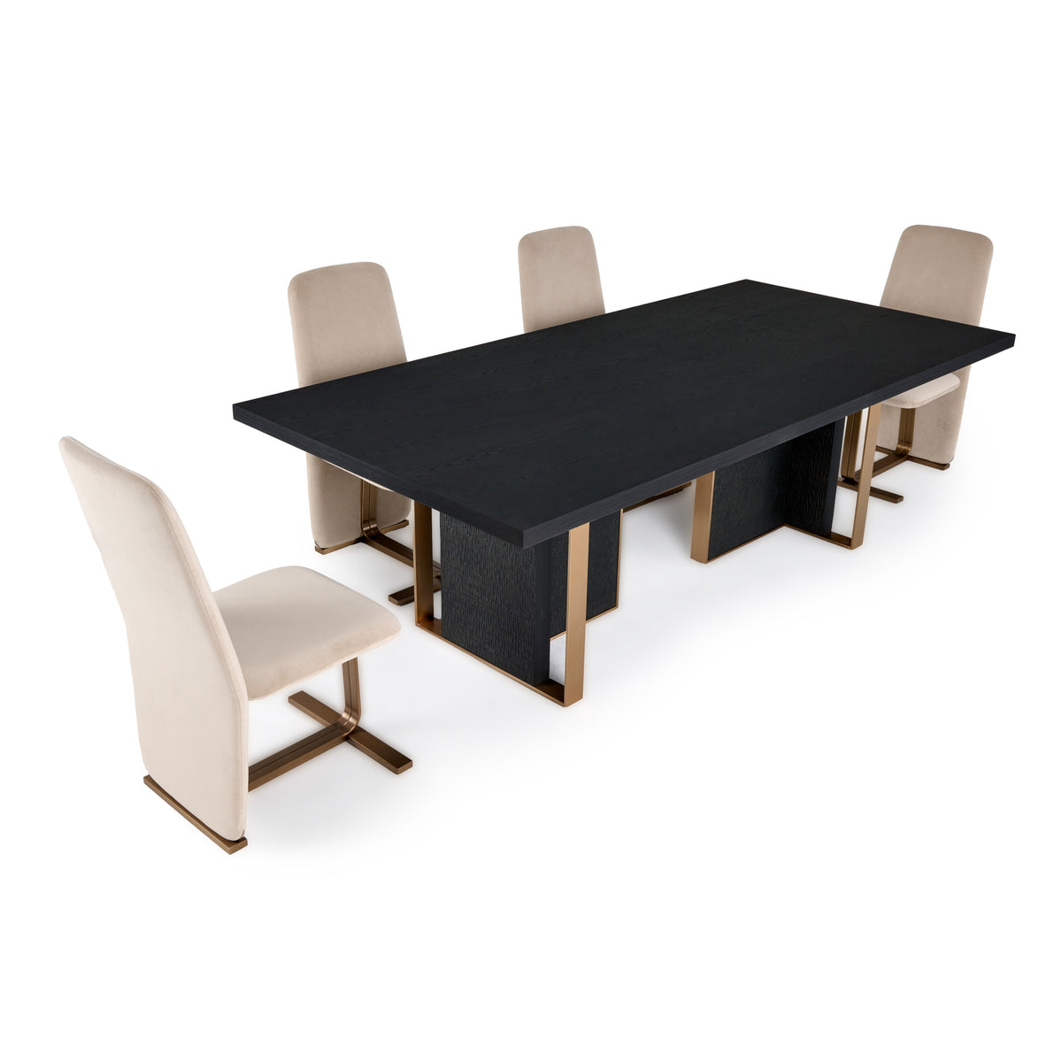 Tasha - Modern Black Ash + Brushed Gold Rectangular Dining Table by VIG Furniture - View 11