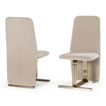 Tasha - Modern Beige Velvet + Brushed Brass Dining Chair (Set of 2) by VIG Furniture - View 6