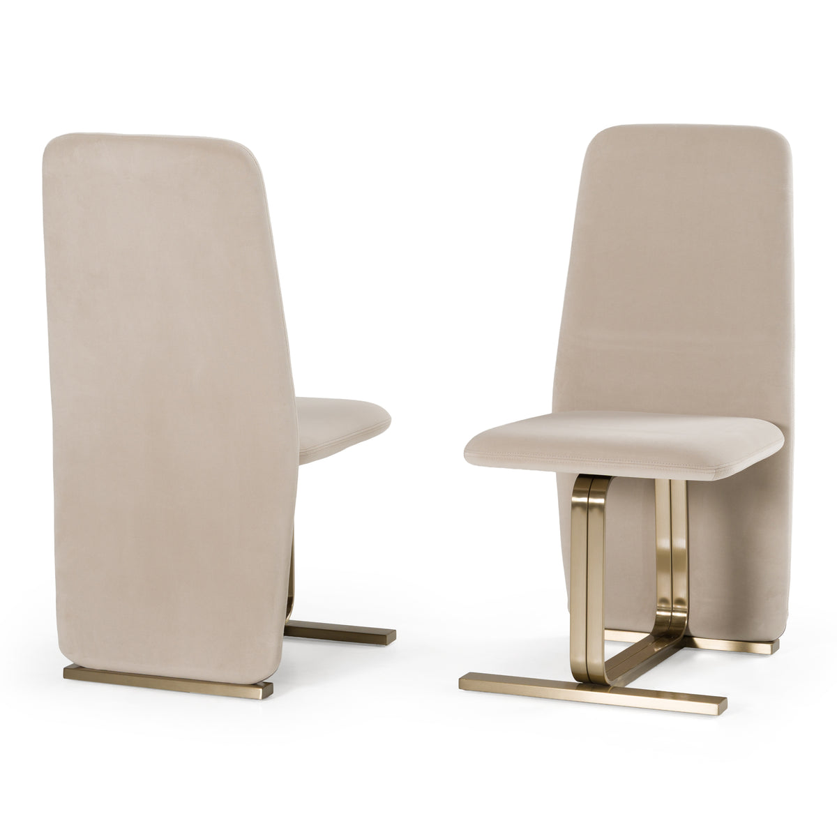 Tasha - Modern Beige Velvet + Brushed Brass Dining Chair (Set of 2) by VIG Furniture - View 6