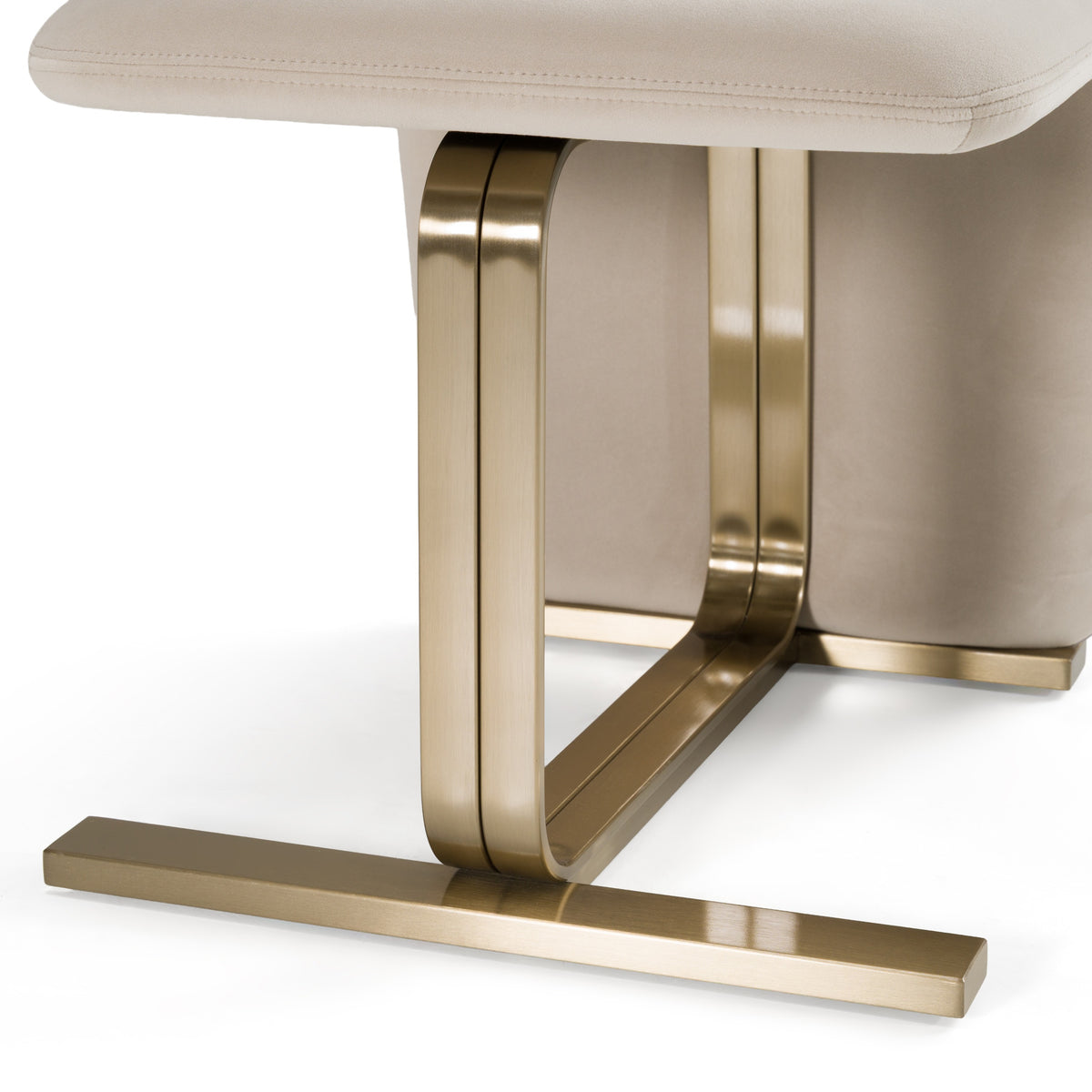 Tasha - Modern Beige Velvet + Brushed Brass Dining Chair (Set of 2) by VIG Furniture - View 8