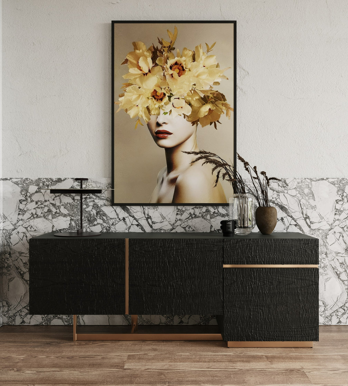 Tasha - Modern Black Ash + Brushed Gold Buffet by VIG Furniture - View 2