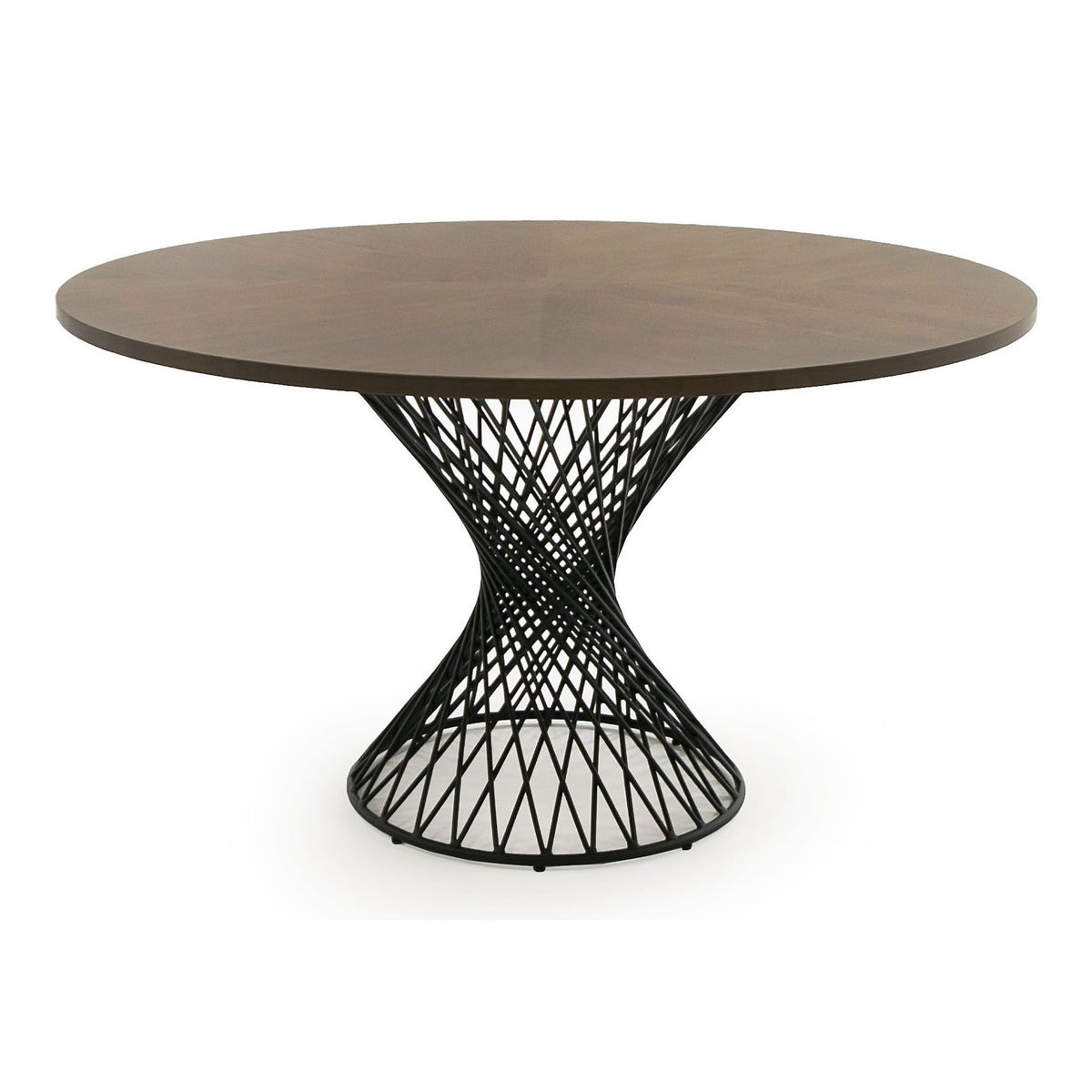 Theresa Modern Round Walnut & Black Table by VIG Furniture - View 1