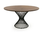 Theresa Modern Round Walnut & Black Table by VIG Furniture - View 2