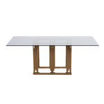 Token Modern Smoked Grey Glass & Rosegold Dining Table by VIG Furniture - View 3