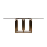 Token Modern Smoked Grey Glass & Rosegold Dining Table by VIG Furniture - View 1