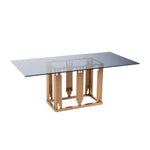 Token Modern Smoked Grey Glass & Rosegold Dining Table by VIG Furniture - View 4