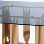 Token Modern Smoked Grey Glass & Rosegold Dining Table by VIG Furniture - View 5