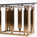 Token Modern Smoked Grey Glass & Rosegold Dining Table by VIG Furniture - View 6