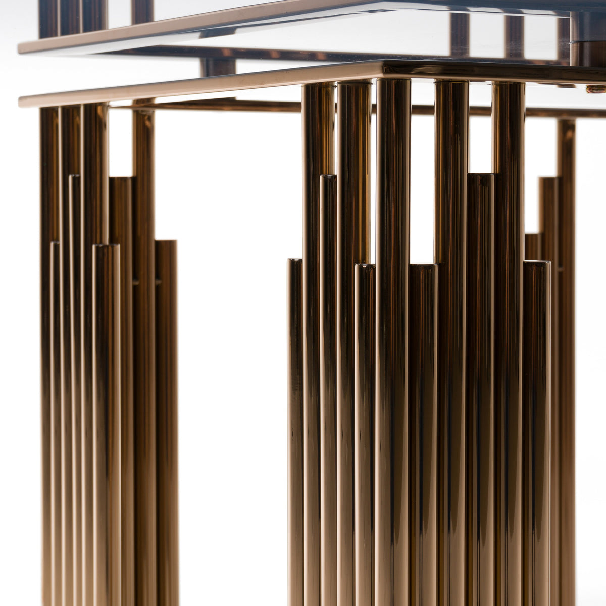 Token Modern Smoked Grey Glass & Rosegold Dining Table by VIG Furniture - View 7