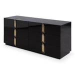Eastern King Token Modern Black & Gold 4-Piece Bedroom Set