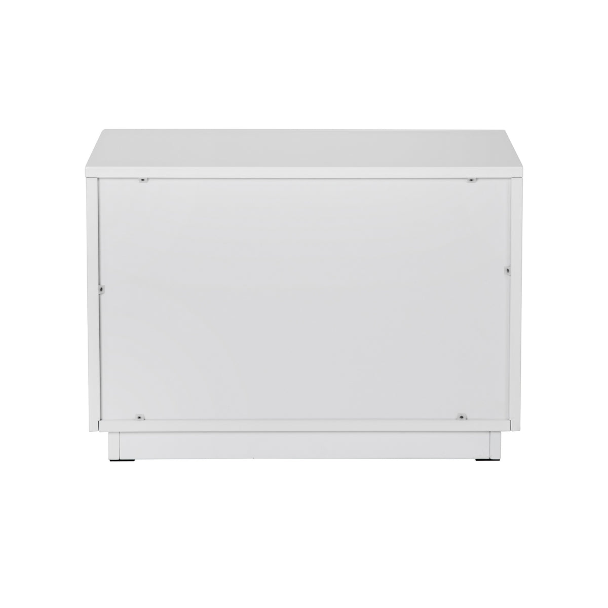 Token - Modern White & Stainless Steel Wide Nightstand by VIG Furniture - View 4