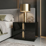 Token - Modern Black + Gold Wide Nightstand by VIG Furniture - View 5