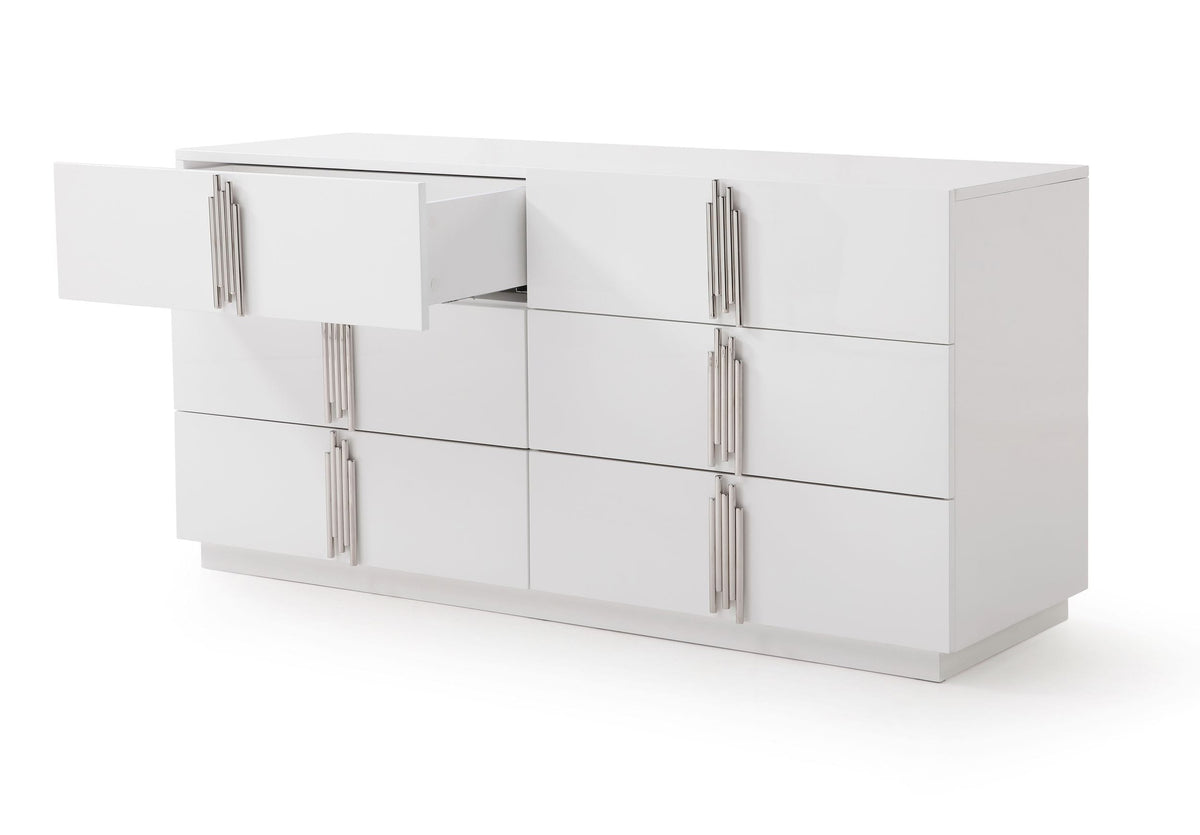 Token - Modern White & Stainless Steel Dresser by VIG Furniture - View 3