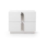 Token - California King Modern Cream & Stainless Steel Bed + Nightstands by VIG Furniture - View 2