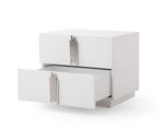 Token - California King Modern Cream & Stainless Steel Bed + Nightstands by VIG Furniture - View 4