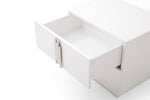 Token - Eastern KingModern Cream & Stainless Steel Bed + Nightstands