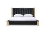 Token - Eastern King Modern Black + Gold Bed + Nightstands