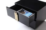 Token - California King Modern Black + Gold Bed + Nightstands
