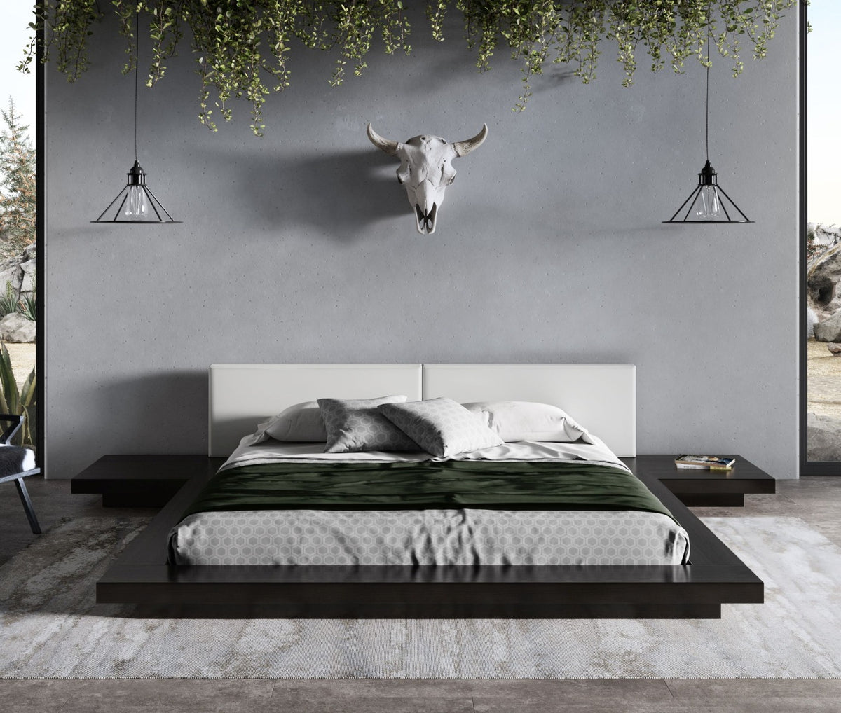 Tokyo - Queen Contemporary Black and White Platform Bed by VIG Furniture - View 1