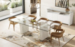 Ashley - Modern Glass + White Fiberglass Dining Table by VIG Furniture - View 9
