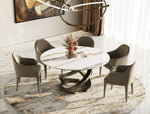 Goswell - Modern Ceramic + Bronze Brass Round Dining Table by VIG Furniture - View 3