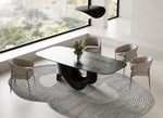 Neptune - Modern Grey Wave Glass + Black Dining Table by VIG Furniture - View 7