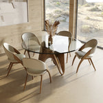 Seguin - Round Glass + Walnut Dining Table by VIG Furniture - View 8