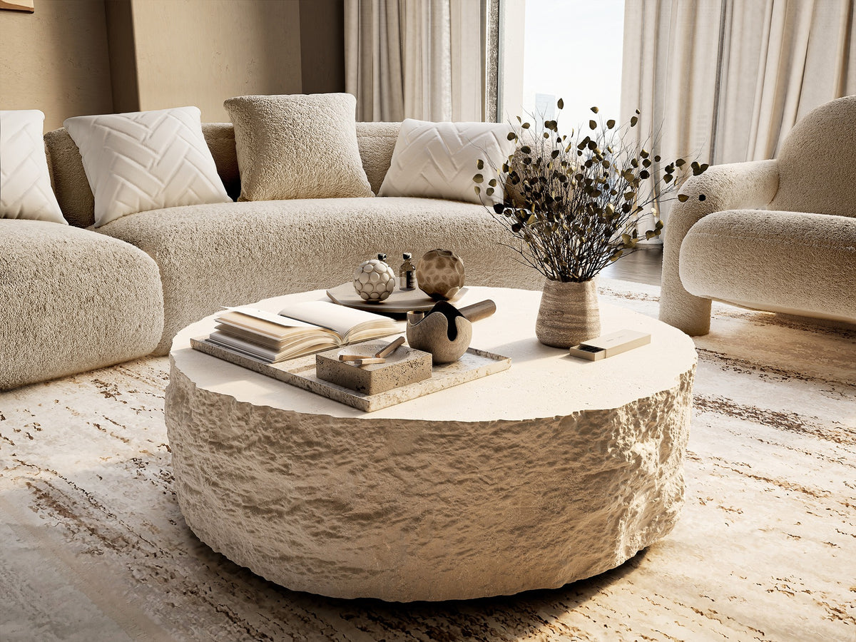 Quarry - Modern Off-White Round Coffee Table by VIG Furniture - View 5