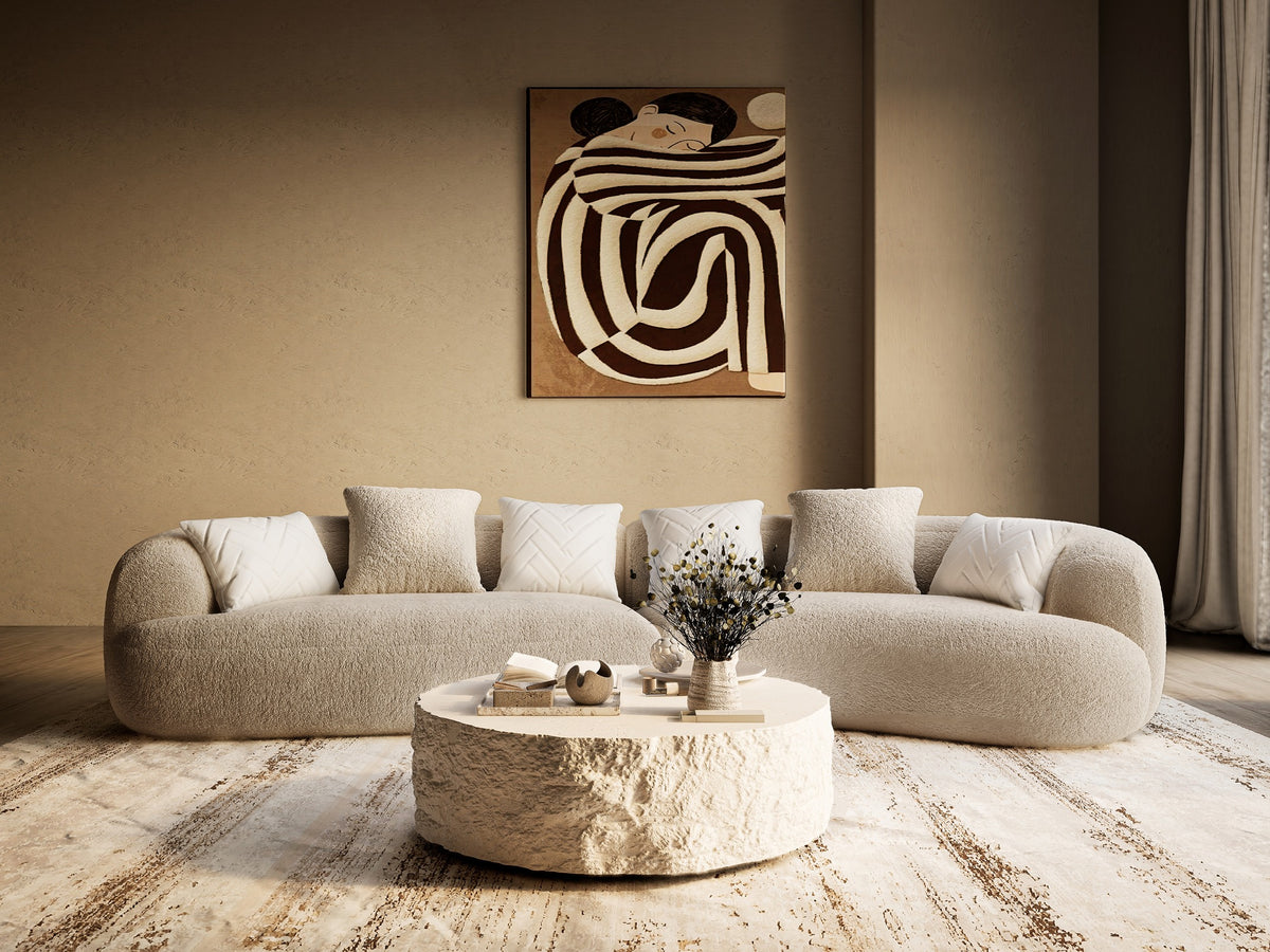 Trevor - Modern Tan Fabric Curved Sectional Sofa by VIG Furniture - View 8