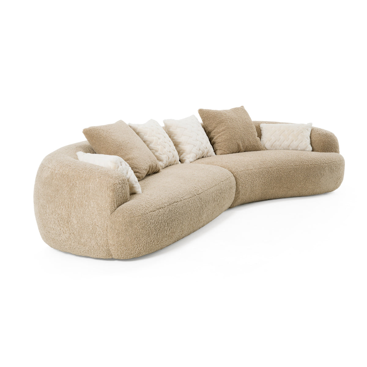 Trevor - Modern Tan Fabric Curved Sectional Sofa by VIG Furniture - View 2
