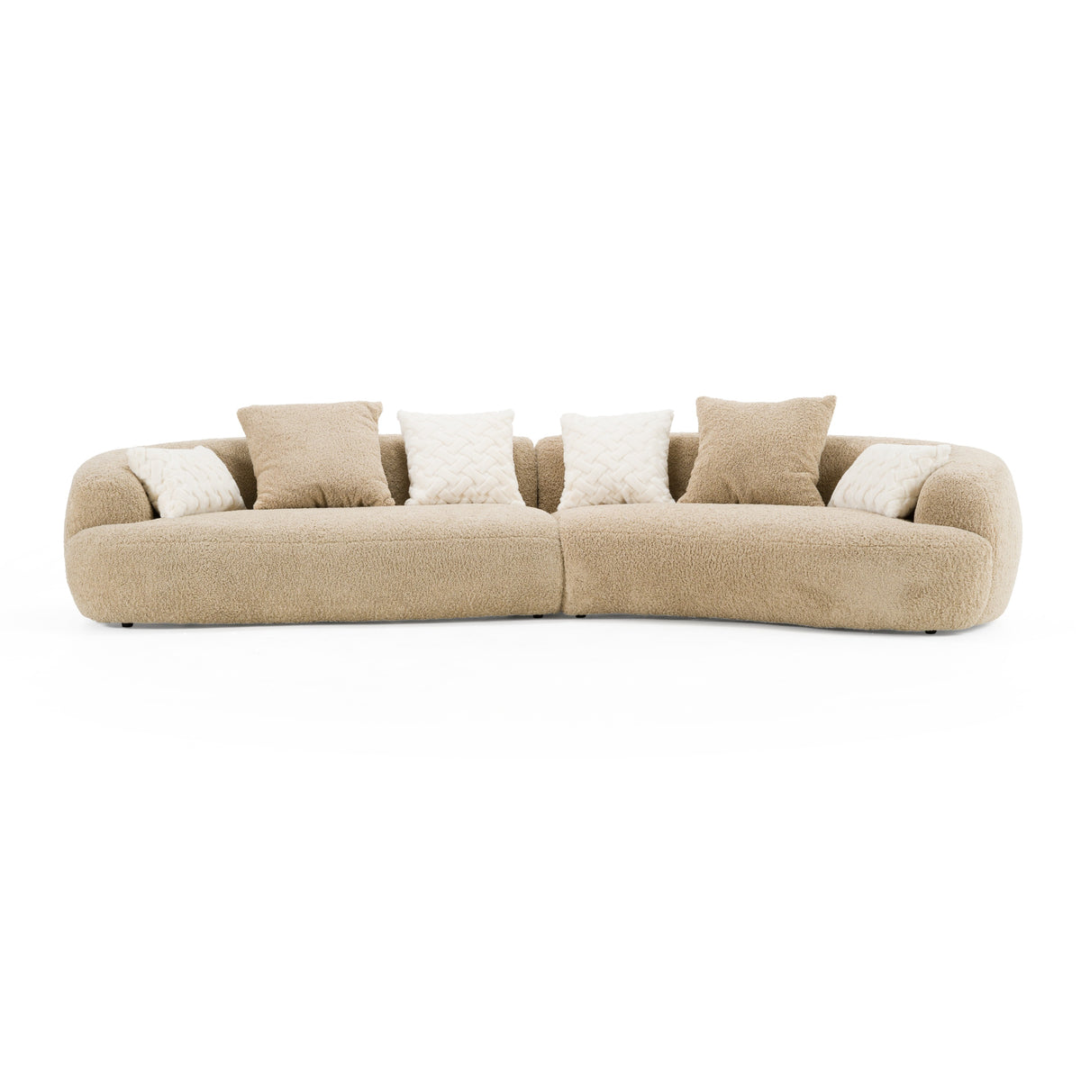 Trevor - Modern Tan Fabric Curved Sectional Sofa by VIG Furniture - View 1