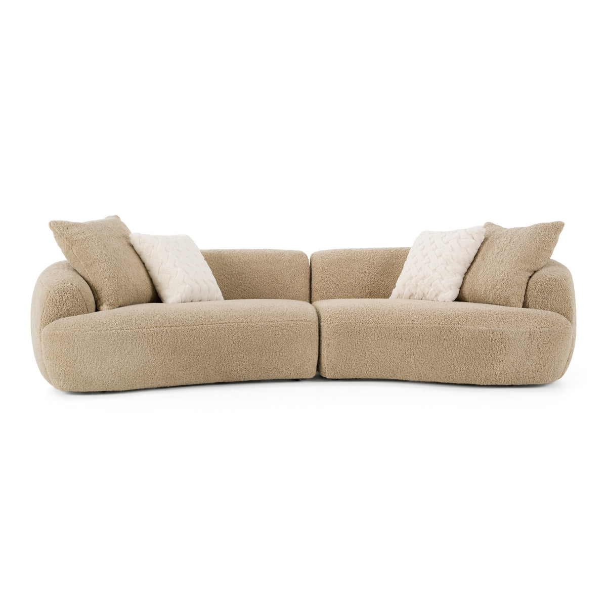 Trevor - Modern Tan Fabric Curved Mini Sectional Sofa by VIG Furniture - View 1