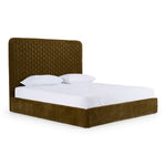 Queen Trieste - Modern Brown Fabric Bed