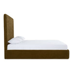 Queen Trieste - Modern Brown Fabric Bed