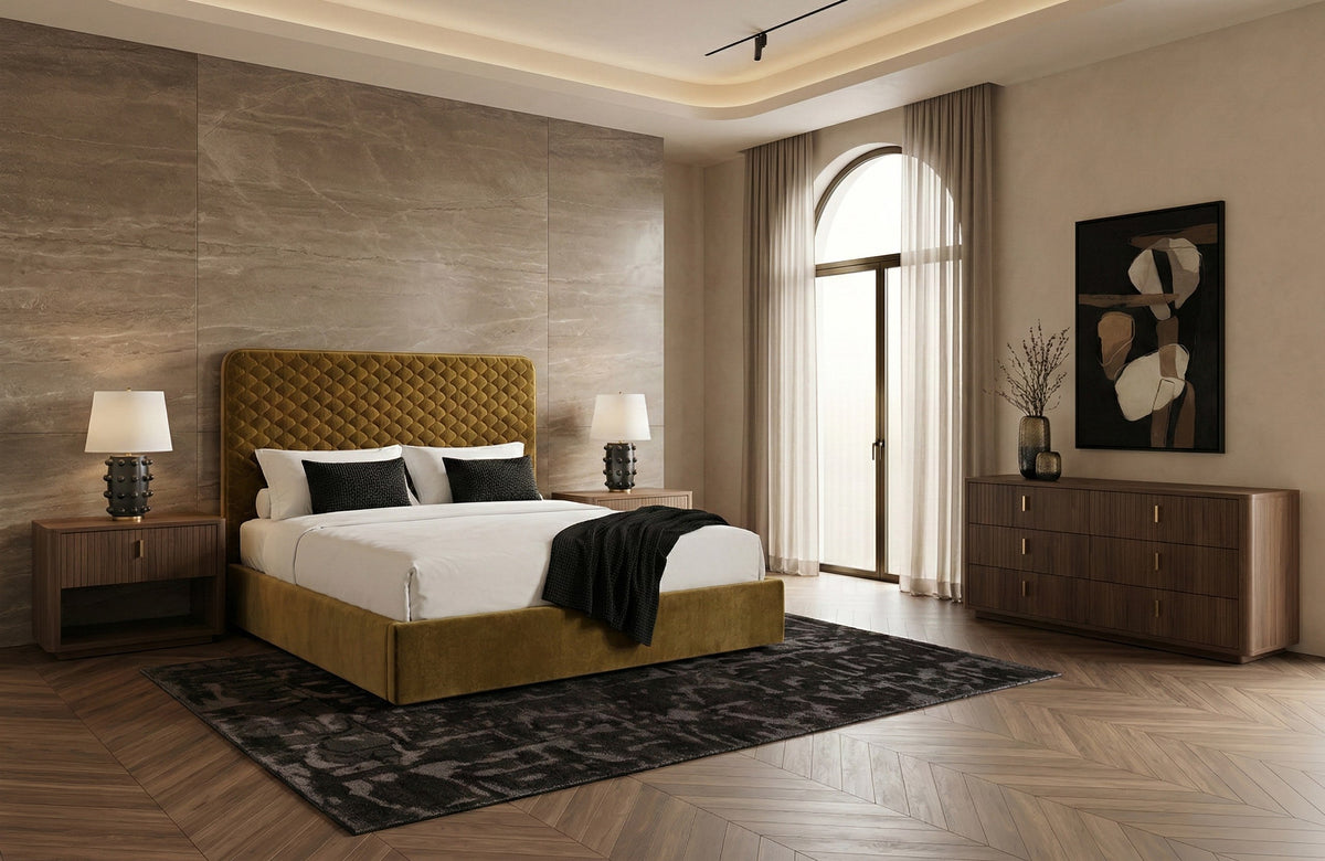 Trieste - Modern Brown Fabric Bed by VIG Furniture - View 5
