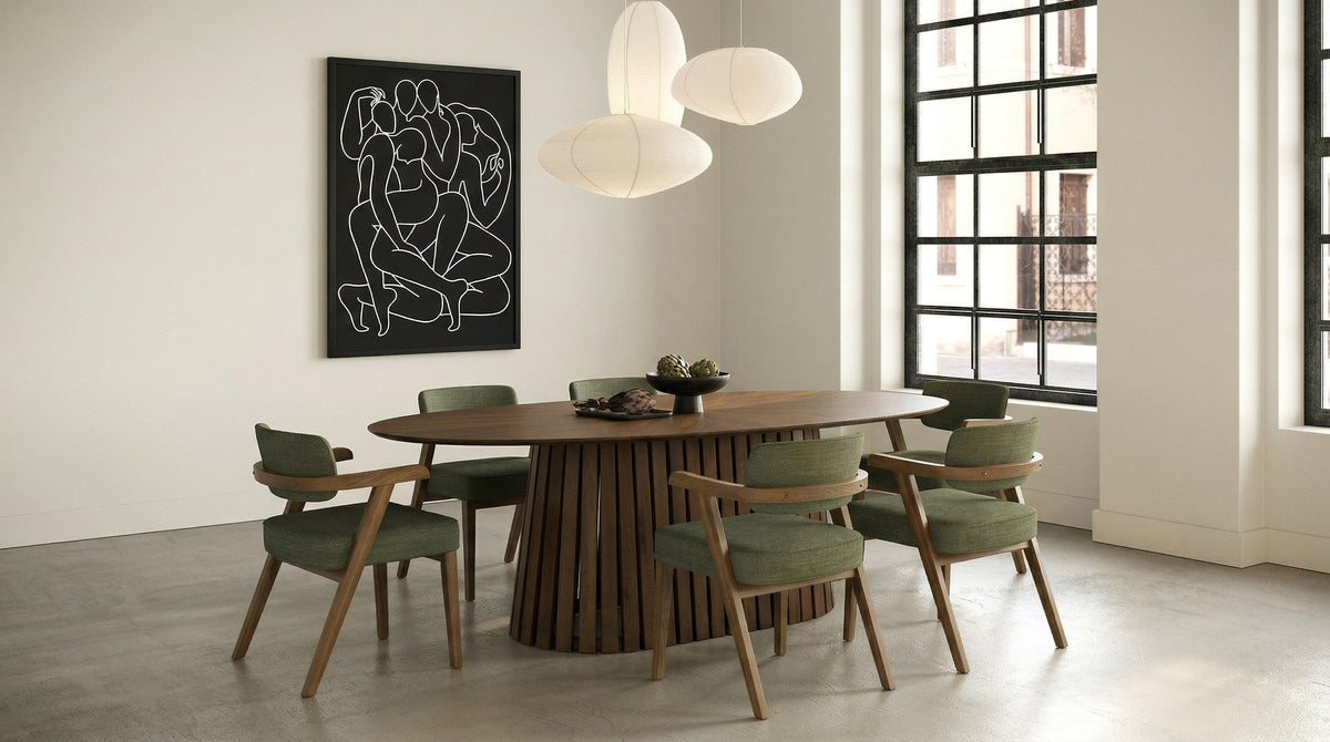Truman - Mid-Century Modern Walnut Oval Dining Table by VIG Furniture - View 7