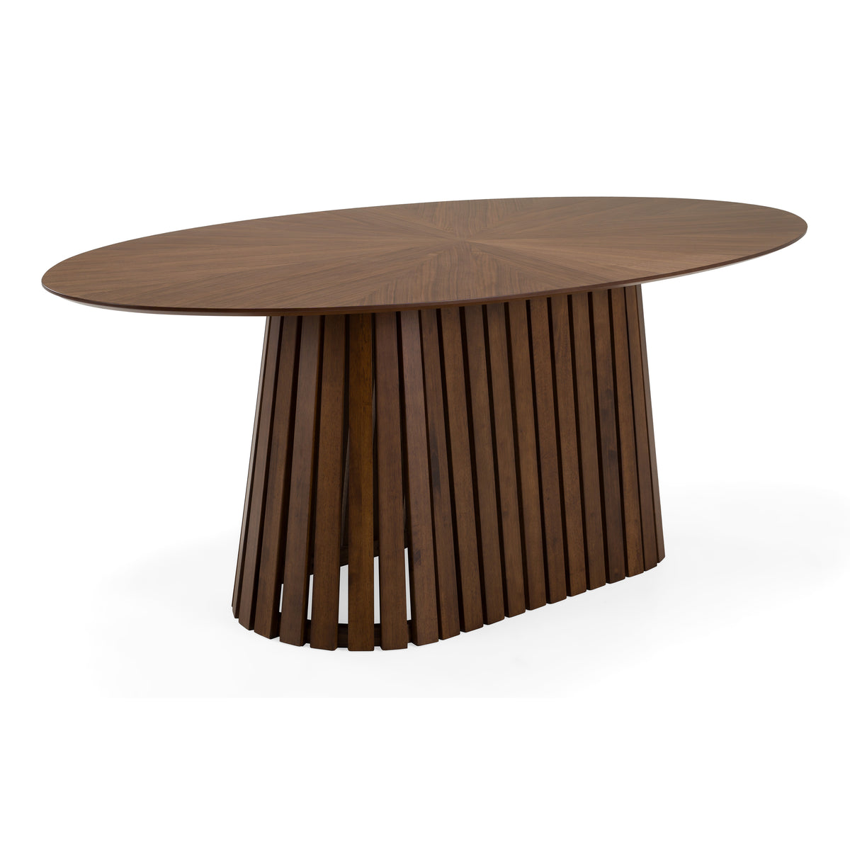 Truman - Mid-Century Modern Walnut Oval Dining Table by VIG Furniture - View 2