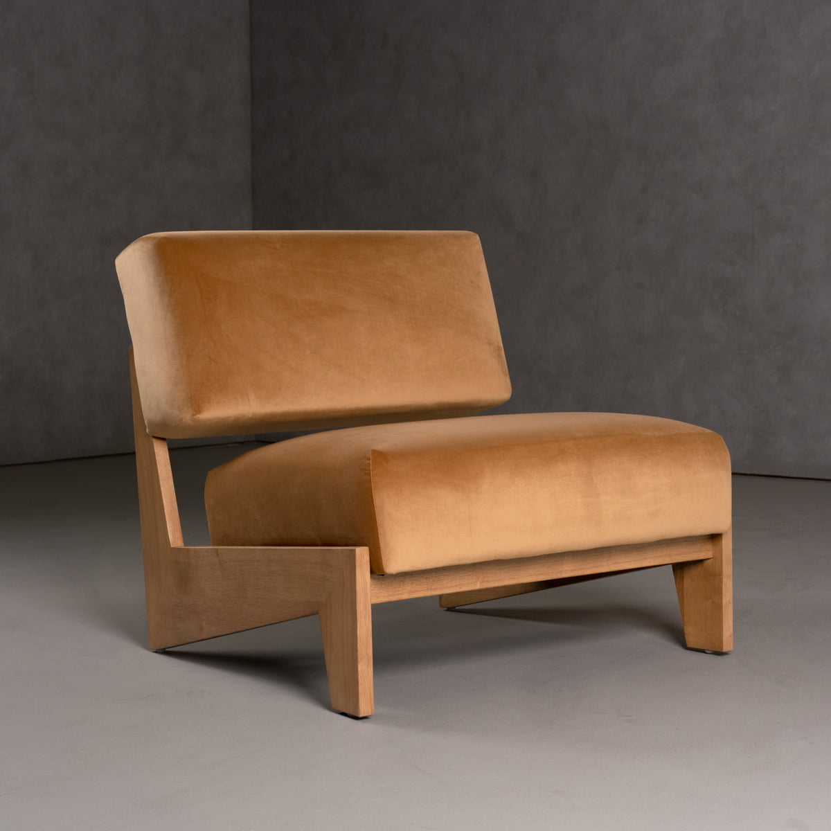 Tucker - Mid-Century Modern Camel Velvet + Chestnut Accent Chair by VIG Furniture - View 6