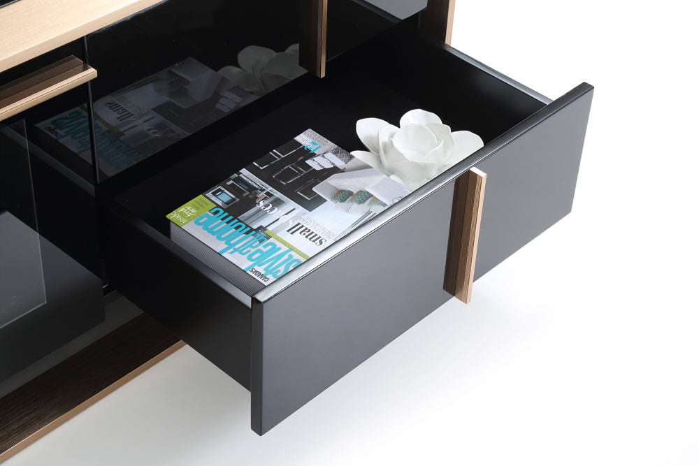 Cartier Modern Black & Rosegold TV Stand by VIG Furniture - View 3