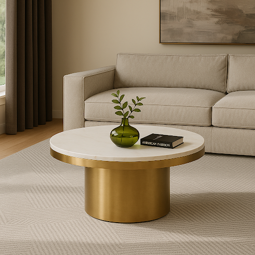 Rocky - Glam White & Gold Coffee Table by VIG Furniture - View 6