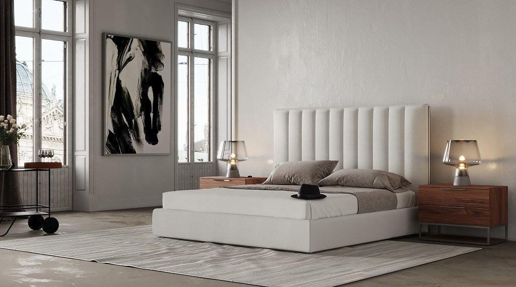 Valhalla - Contemporary White Fabric EK Bed by VIG Furniture - View 1
